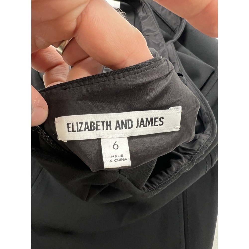 Elizabeth‎ James Black High Neck Halter Dress Size 6 - Picture 9 of 13